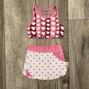 Rebel Athletic Girls Heart Skirt Set Youth Medium